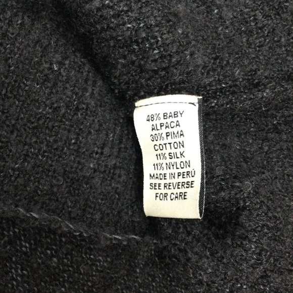Beyond Threads Baby Alpaca Pima Cotton Blend Cardigan Sweater Black Small - Picture 7 of 7